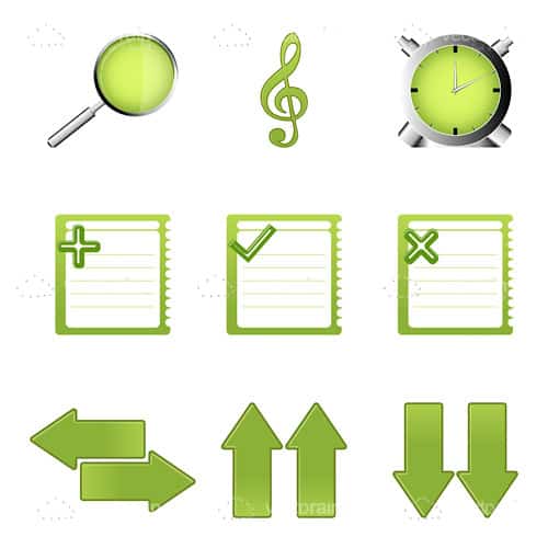 Green Studying Themed Icons 9 Pack